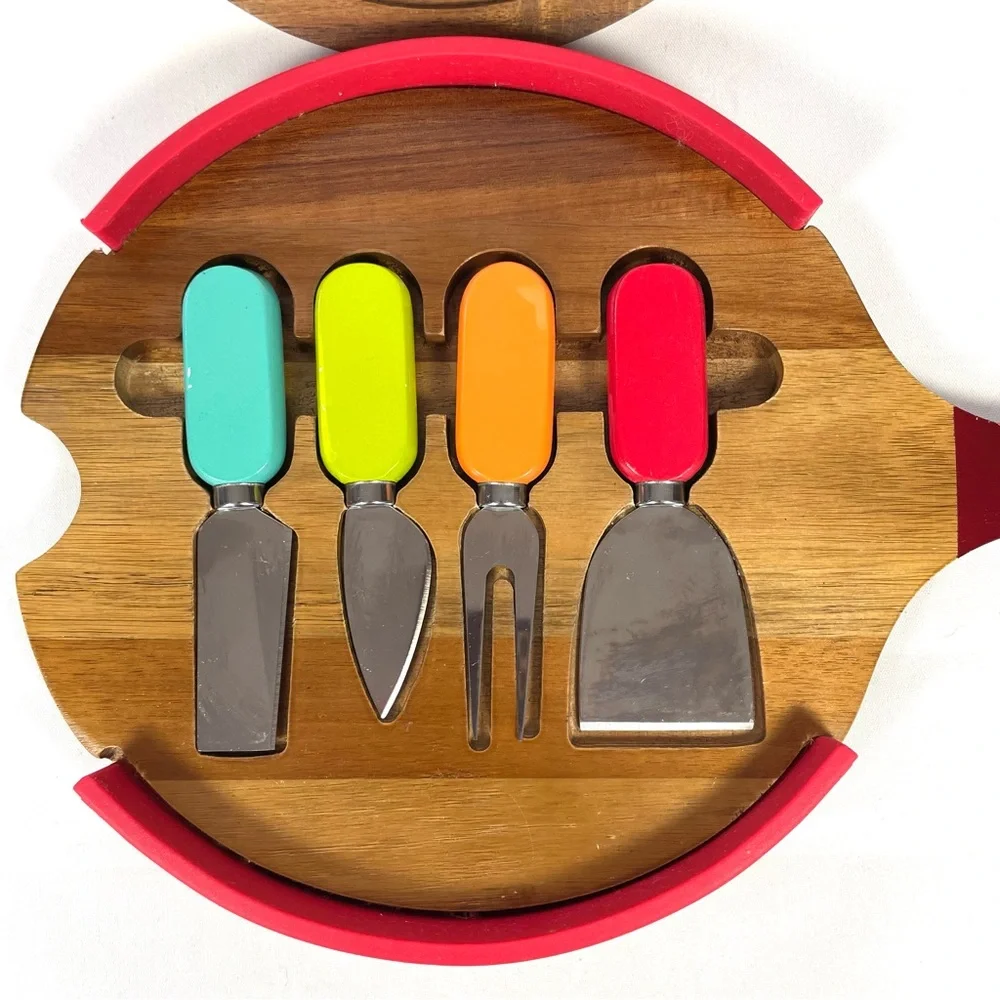 Fiesta Acacia Wood Charcuterie Board Set Hidden Drawer Cheese Tools‎